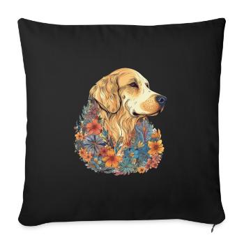 Colorful Golden-retriever art design - Sofa pillowcase 17,3'' x 17,3'' (45 x 45 cm) - black - Front