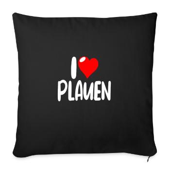 Plauen - Sofakissenbezug 45 x 45 cm - Schwarz - Vorne