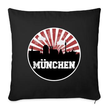 Match à domicile de Munich Skyline - Housse de coussin décorative 45 x 45 cm - noir - Devant