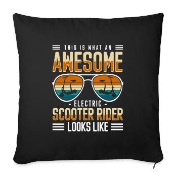 Station de recharge sportive de scooter électrique Scooter Scooter - Housse de coussin décorative 45 x 45 cm - noir - Devant