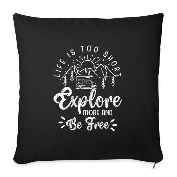 Holiday experience motorhome - Sofa pillowcase 17,3'' x 17,3'' (45 x 45 cm) - black - Front