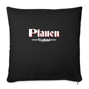 Plauen - Sofakissenbezug 45 x 45 cm - Schwarz - Vorne