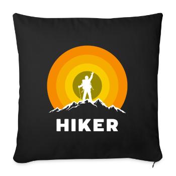 Hiking Hikers Hike Saying Mountain Peaks Mountains - Sofa pillowcase 17,3'' x 17,3'' (45 x 45 cm) - black - Front