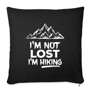 Randonnée en montagne Randonnée Randonneurs Déclaration Tours - Housse de coussin décorative 45 x 45 cm - noir - Devant