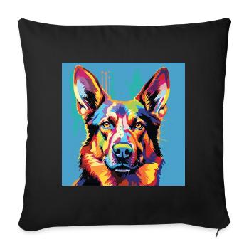 German Shepherd Pop Art - Sofa pillowcase 17,3'' x 17,3'' (45 x 45 cm) - black - Front