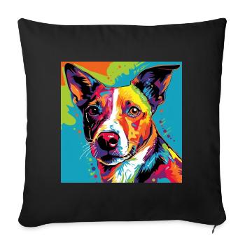 Jack Russel Terrier Pop Art - Sofakissenbezug 45 x 45 cm - Schwarz - Vorne