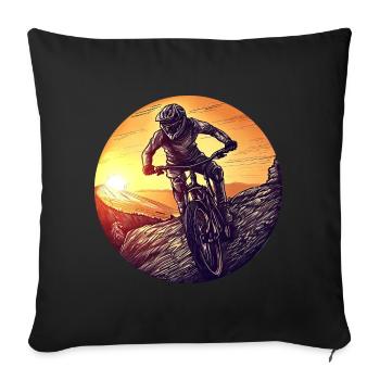 VTT VTT Descente Coucher de Soleil - Housse de coussin décorative 45 x 45 cm - noir - Devant