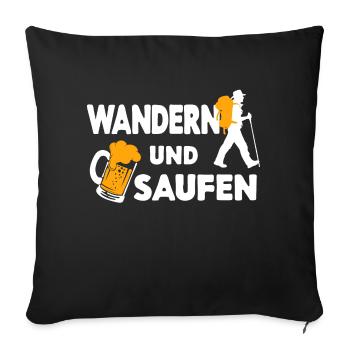 Wanderer Statement Naturerlebnis Wandern Trekking - Sofakissenbezug 45 x 45 cm - Schwarz - Vorne