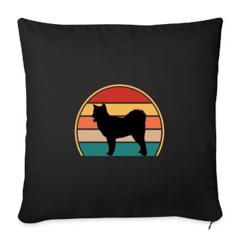Canadian Eskimo Dog Love Silhouette Vintage Sunset - Housse de coussin décorative 45 x 45 cm - noir - Devant