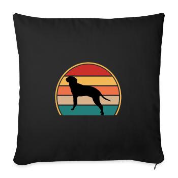 Braque Saint Germain Hund Silhouette Retro Sonnenuntergang - Sofakissenbezug 45 x 45 cm - Schwarz - Vorne