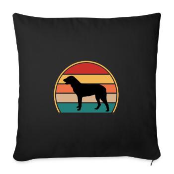 Cao De Castro Laboreiro Hund Silhouette Retro Sonne - Sofakissenbezug 45 x 45 cm - Schwarz - Vorne