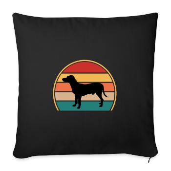 Chien Francais Blanc Et Noir Dog Silhouette Retro - Sofa pillowcase 17,3'' x 17,3'' (45 x 45 cm) - black - Front
