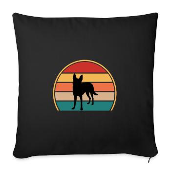 Carolina Dog Lover Silhouette Vintage Sunset - Housse de coussin décorative 45 x 45 cm - noir - Devant
