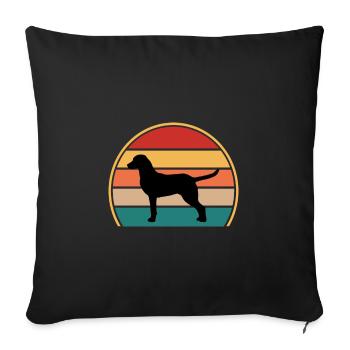 Chesapeake Bay Retriever Dog Silhouette Retro Sun - Sofa pillowcase 17,3'' x 17,3'' (45 x 45 cm) - black - Front