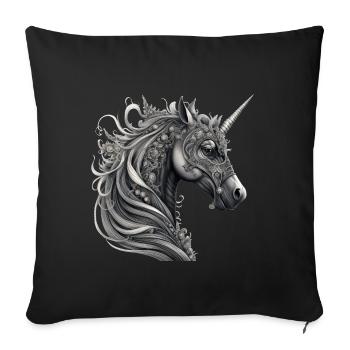 Goth Gothic Unicorn Mystical Horror Dark - Sofa pillowcase 17,3'' x 17,3'' (45 x 45 cm) - black - Front