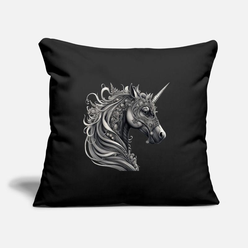Goth Gothic Einhorn Mystisch Horror Düster Sofakissenbezug 45 x 45 cm