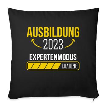 Azubi Geschenk Ausbildung 2023 Lehrling Spruch - Sofakissenbezug 45 x 45 cm - Schwarz - Vorne