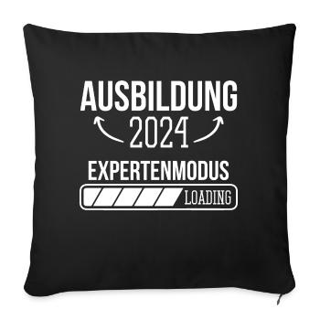 Azubi Geschenk Ausbildung 2024 Lehrling Spruch - Sofakissenbezug 45 x 45 cm - Schwarz - Vorne