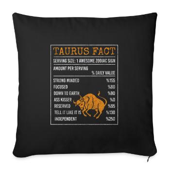 Constellation d’avril du zodiaque Taureau - Housse de coussin décorative 45 x 45 cm - noir - Devant