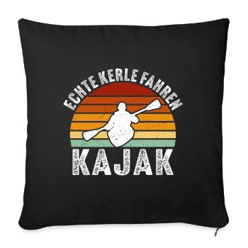 Echte Kerle Fahren Kajak - Sofakissenbezug 45 x 45 cm - Schwarz - Vorne