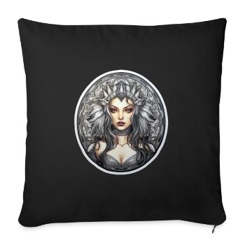 Goth Girl Gothic Mystisch Geheimnisvoll Dunkle Fee - Sofakissenbezug 45 x 45 cm - Schwarz - Vorne