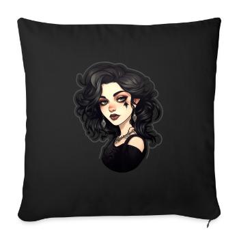 Goth Girl Gothic Mystisch Horror Geheimnisvoll - Sofakissenbezug 45 x 45 cm - Schwarz - Vorne