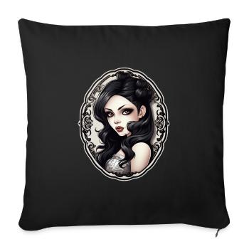 Goth Girl Gothic Mystisch Horror Schwarz - Sofakissenbezug 45 x 45 cm - Schwarz - Vorne
