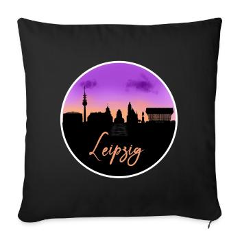 Leipzig Fine Skyline - Sofa pillowcase 17,3'' x 17,3'' (45 x 45 cm) - black - Front