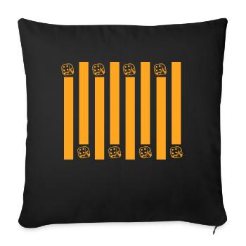 Boardgame Chess Backgammon Game Night - Sofa pillowcase 17,3'' x 17,3'' (45 x 45 cm) - black - Front