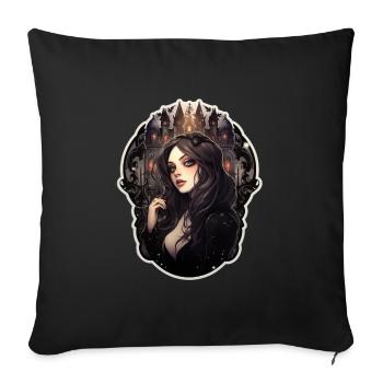 Goth Fille Gothique Château Mystique Noir - Housse de coussin décorative 45 x 45 cm - noir - Devant
