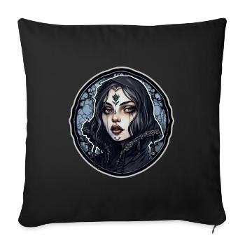 Goth Girl Gothic Frau Vampir Mystisch - Sofakissenbezug 45 x 45 cm - Schwarz - Vorne