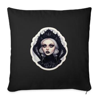 Goth Girl Gothic Vampir Horror Böser Blick - Sofakissenbezug 45 x 45 cm - Schwarz - Vorne