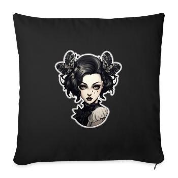 Goth Girl Gothic Butterfly Horror Evil Eye - Sofa pillowcase 17,3'' x 17,3'' (45 x 45 cm) - black - Front