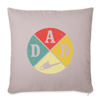 Père Bûcheron Papa Papa Fête des pères Tronçonneuse - Housse de coussin décorative 45 x 45 cm - taupe clair - Devant