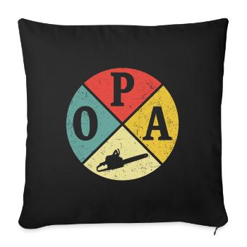 Holzfäller Opa Kettensäge Großvater Motorsäge - Sofakissenbezug 45 x 45 cm - Schwarz - Vorne