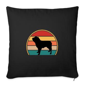 Dutch Smoushond Dog Love Silhouette Vintage Sunset - Housse de coussin décorative 45 x 45 cm - noir - Devant