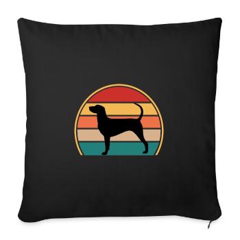 Dunker Dog Lover Silhouette Vintage Sunset - Housse de coussin décorative 45 x 45 cm - noir - Devant