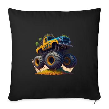 Monster truck - Housse de coussin décorative 45 x 45 cm - noir - Devant