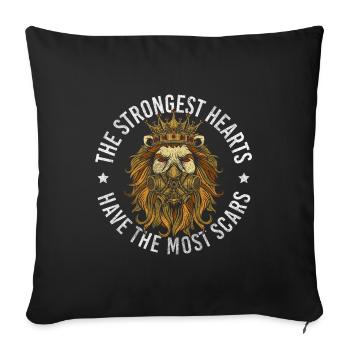 Lion Head Safari Wildcat - Sofa pillowcase 17,3'' x 17,3'' (45 x 45 cm) - black - Front