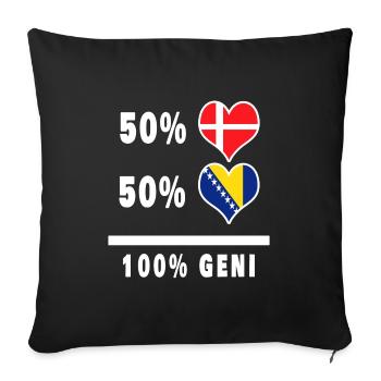 Bosnia and Denmark 100% genius flag - Sofa pillowcase 17,3'' x 17,3'' (45 x 45 cm) - black - Front