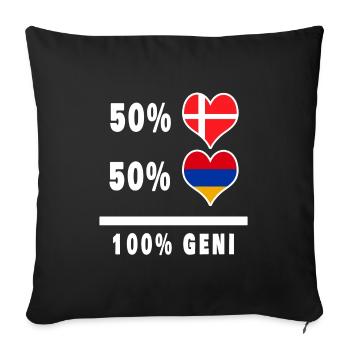 Armenia and Denmark 100% genius flag - Sofa pillowcase 17,3'' x 17,3'' (45 x 45 cm) - black - Front