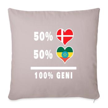 Ethiopie et Danemark 100% drapeau de génie - Housse de coussin décorative 45 x 45 cm - taupe clair - Devant