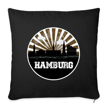 Hamburg Skyline Home Game - Sofa pillowcase 17,3'' x 17,3'' (45 x 45 cm) - black - Front