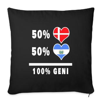 El Salvador and Denmark 100% genius flag - Sofa pillowcase 17,3'' x 17,3'' (45 x 45 cm) - black - Front