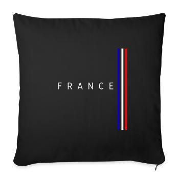 Design minimaliste du drapeau de la France - Housse de coussin décorative 45 x 45 cm - noir - Devant