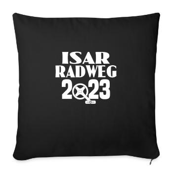 Isar Radweg 02 - Sofakissenbezug 45 x 45 cm - Schwarz - Vorne