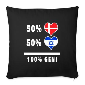Israel und Dänemark 100% geniale Flagge - Sofakissenbezug 45 x 45 cm - Schwarz - Vorne