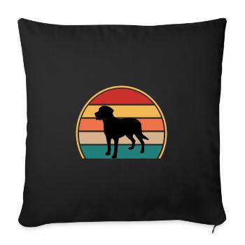Grand Suisse Mountain Dog Silhouette Retro Sunset - Housse de coussin décorative 45 x 45 cm - noir - Devant