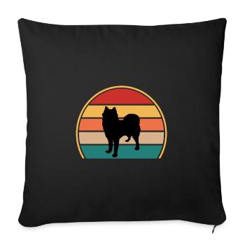 Husky Dog Silhouette Vintage Sunset for Dog Lovers - Sofa pillowcase 17,3'' x 17,3'' (45 x 45 cm) - black - Front