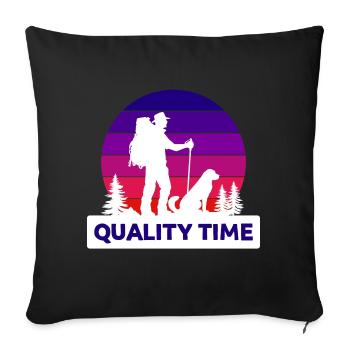 Randonneurs Randonnée Circuits Alpinisme - Housse de coussin décorative 45 x 45 cm - noir - Devant